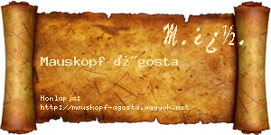 Mauskopf Ágosta névjegykártya